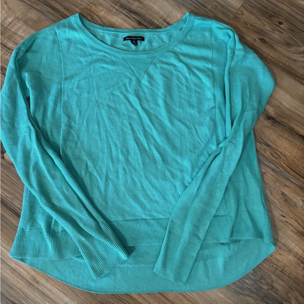 American Eagle Sweater lightweight Turquoise Green medium